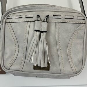 NWT B.O.C. Gray‎ Crossbody Hand Bag with Tassels Design